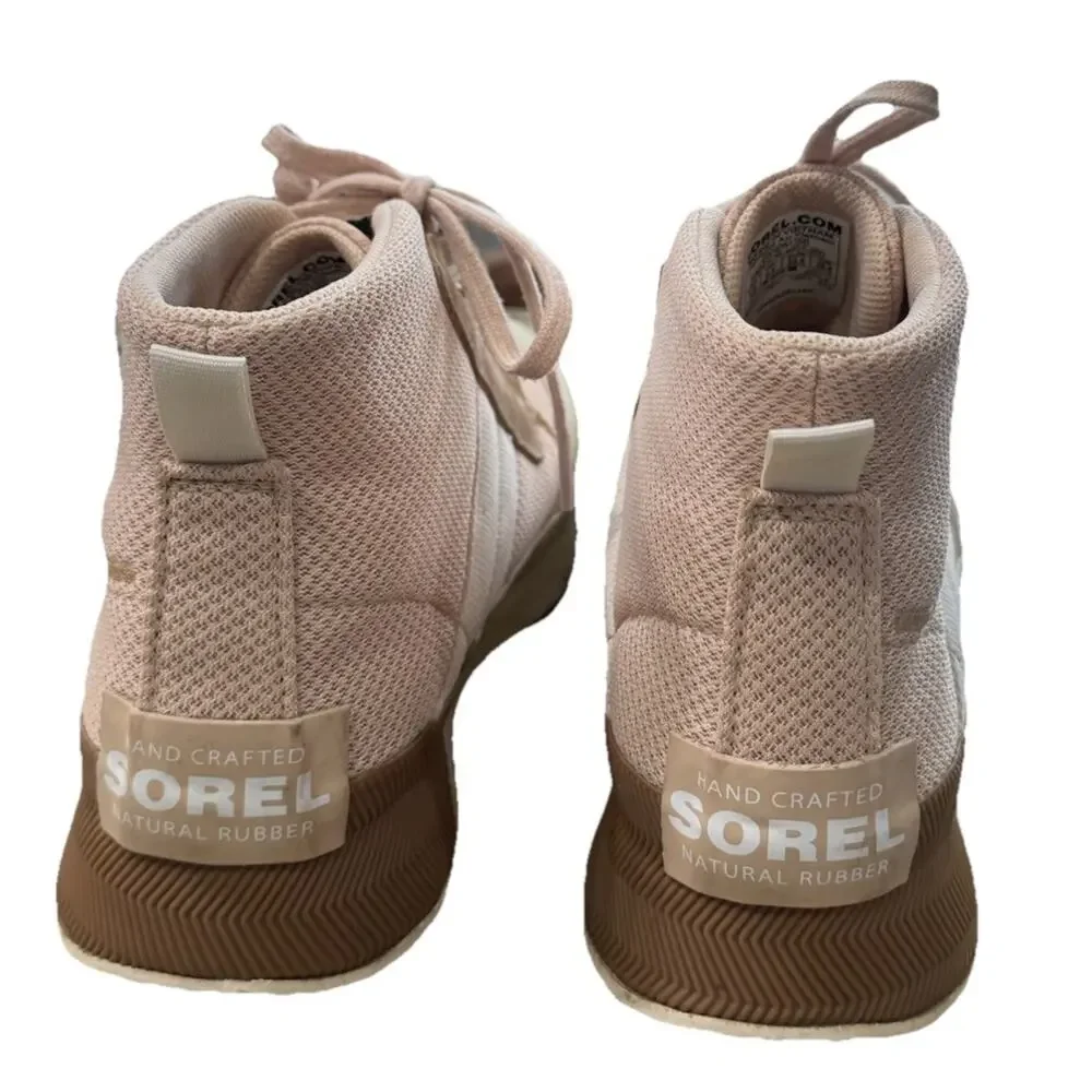 Sorel Out N About III Mid Sneakers NL4861 Pink White Waterproof Boots Women 8.5